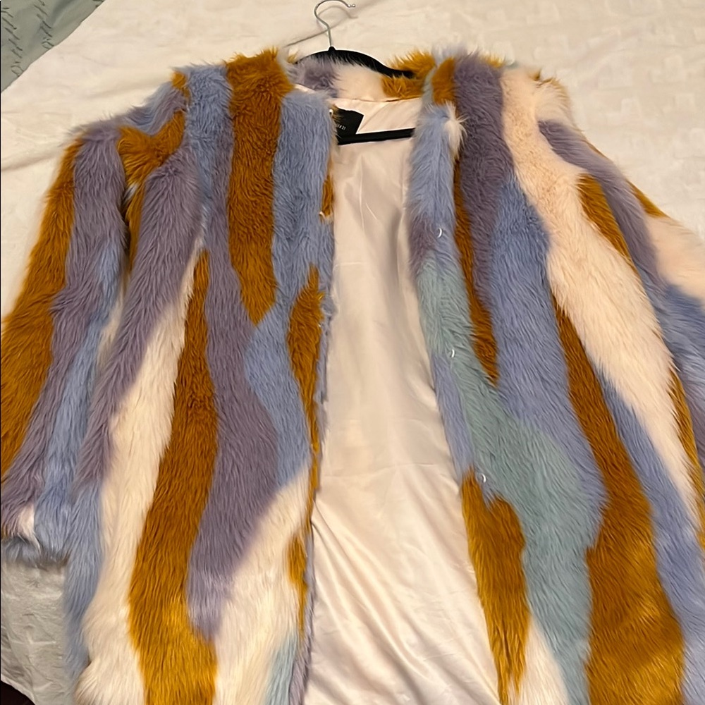 Multicolor Faux Fur Jacket